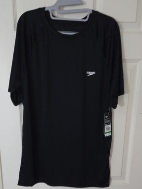 Men Speedo Black Short Sleeve Performance Tee